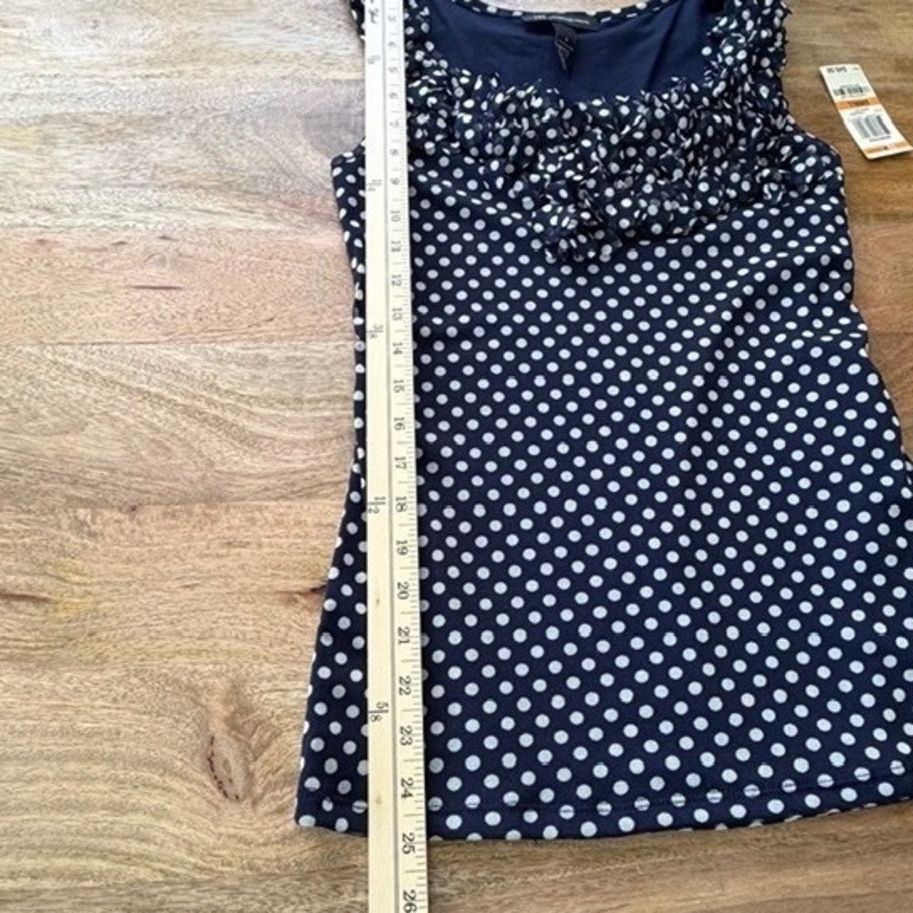 Vtg. Y2K Parisian Coquette Navy Polka Dot 2Pc Set Tank & Tiered Mini Skirt S/M - Picture 5 of 14